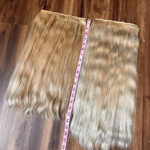 Authentic real remy quad weft hair extensions.
